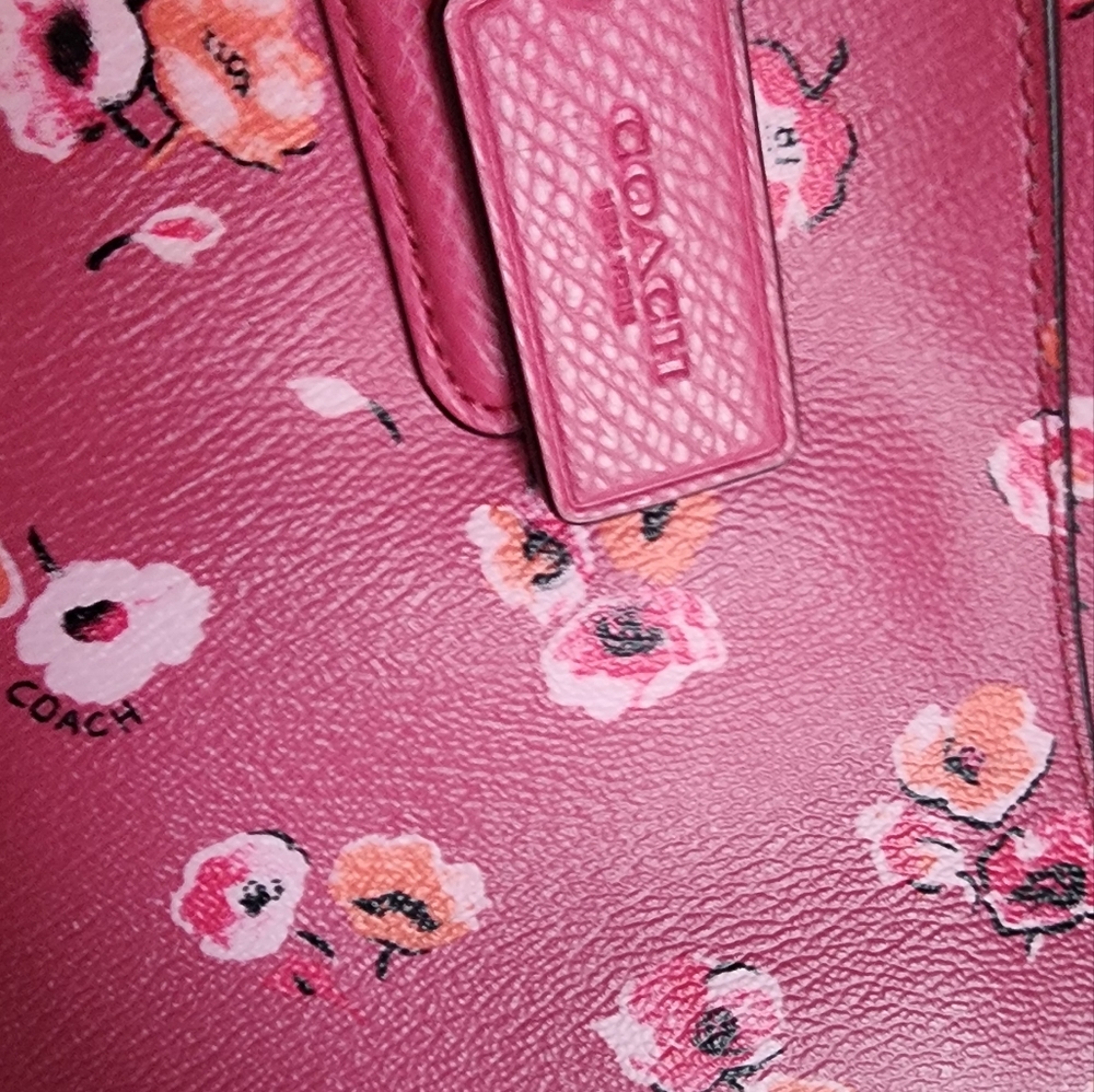 SOLD DO NOT PURCHASE Coach Mini Christie Carryall Pink Floral Women's Bag EUC - Picture 6 of 12
